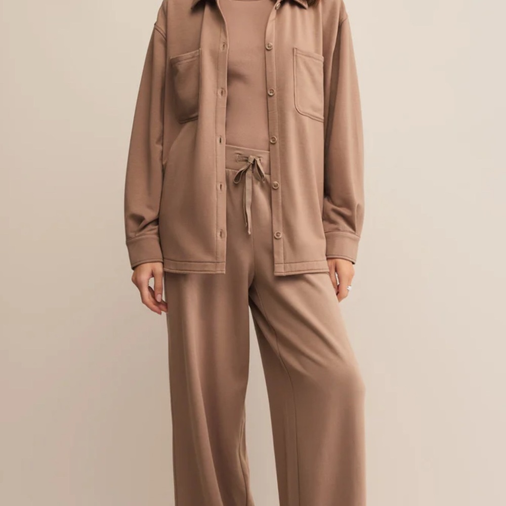 Z Supply Layover Modal Fleece Button Up and Pant Set